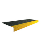 Coba Europe Black/Yellow Stair Tread Glass Fibre Reinforced Plastic, Silicone Carbide Edge Protection, Solid Finish