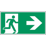 Polyester Emergency Exit Right, None,  With Pictogram Only, Exit Sign