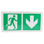Vinyl Emergency Exit Down With Pictogram Only, Non-Illuminated Emergency Exit Sign
