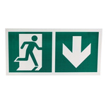 Plastic Emergency Exit Down With Pictogram Only, Non-Illuminated Emergency Exit Sign