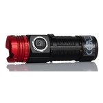 RS PRO LED Torch Black, Red - Rechargeable 600 lm, 74 mm