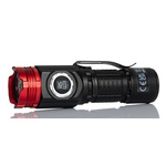 RS PRO LED Torch Black, Red - Rechargeable 1500 lm, 105 mm