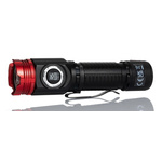 RS PRO LED Torch Black, Red - Rechargeable 1800 lm, 120 mm