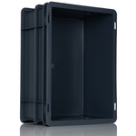RS PRO 15L Grey PP Small Euro Containers, 170mm x 300mm x 400mm