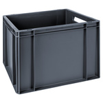 RS PRO 30L Grey PP Medium Euro Containers, 325mm x 300mm x 400mm