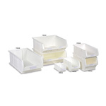 RS PRO 31.4L White PP Semi-open Fronted Container, 200mm x 520mm x 310mm