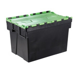 RS PRO 56L Green PP Attached Lid Container, 600mm x 400mm x 310mm