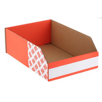 RS PRO Cardboard Storage Bin, 100mm x 200mm, Red