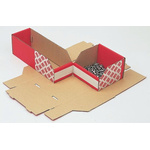 RS PRO Cardboard Storage Bin, 100mm x 100mm, Red