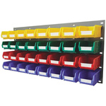RS PRO PP Louvre Panel Storage Unit, 438mm x 914mm, Blue, Green, Red, Yellow