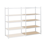Manorga Galvanised 5 Shelf Galvanised Steel Quickshelf Extension Bay, 2000mm x 1000mm, 500mm, 300kg Load