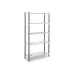 Manorga RAL 7035 Light Grey 5 Shelf Sheet Steel Quickshelf Starter Bay, 2000mm x 1000mm, 600mm, 230kg Load