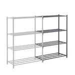 Manorga RAL 7024 4 Shelf Sheet Steel Modular Shelving Extension Bay, 2000mm x 1010mm, 800mm, 500kg Load