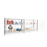 Manorga RAL 7035 Light Grey 2 Shelf Galvanised Steel Modular Shelving Starter Bay, 1800mm x 1800mm, 800mm, 683kg Load