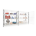 Manorga RAL 7035 Light Grey 3 Shelf Galvanised Steel Modular Shelving Starter Bay, 1800mm x 1800mm, 600mm, 683kg Load