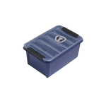 8L Black, Blue Polypropylene Large Storage Box, 225mm x 160mm