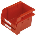 RS PRO PP Storage Bin, 130mm x 179mm, Red