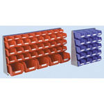 RS PRO PP Storage Bin, 500mm x 500mm, Grey, Red