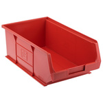 RS PRO PP Storage Bin, 130mm x 205mm, Red