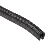 RS PRO PVC Black Edge Protector Strip, 20m x 9.5 mm x 6.5mm