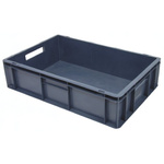 RS PRO 27L Grey PP Medium Euro Containers, 150mm x 400mm x 600mm