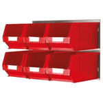 RS PRO PP Storage Bin, 132mm x 150mm, Red