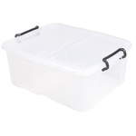 RS PRO 24L Transparent Polymer Medium Storage Box, 190mm x 395mm x 500mm