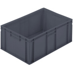 Schoeller Allibert 45L Grey Large Stacking Container, 235mm x 600mm x 400mm