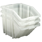 RS PRO PP Storage Bin, 345mm x 400mm, White