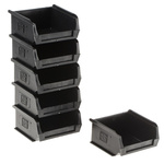RS PRO PP Storage Bin, 50mm x 100mm, Black