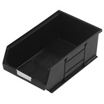 RS PRO PP Storage Bin, 132mm x 205mm, Black