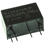 Recom 2W Isolated DC-DC Converter Through Hole, Voltage in 10.8 → 13.2 V dc, Voltage out 15V dc