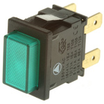 Arcolectric Double Pole Double Throw (DPDT) Latching Green LED Miniature Push Button Switch, IP65, 12.9 x 19.8mm, Panel