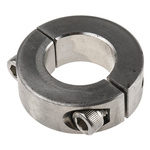 Huco Shaft Collar Two Piece Clamp Screw, Bore 25mm, OD 45mm, W 15mm, Stainless Steel