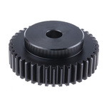RS PRO Steel 40 Teeth Spur Gear, 2 Module, 15mm Bore Diam, 80mm Pitch Diam, 55mm Hub Diam