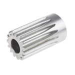 RS PRO Stainless Steel 15 Teeth Spur Gear, 1 Module, 8mm Bore Diam, 15mm Pitch Diam, 17mm Hub Diam