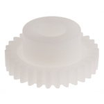 RS PRO POM 30 Teeth Spur Gear, 0.5 Module, 5mm Bore Diam, 15mm Pitch Diam, 10mm Hub Diam