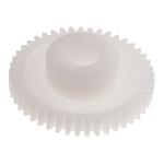 RS PRO POM 45 Teeth Spur Gear, 0.5 Module, 5mm Bore Diam, 22.5mm Pitch Diam, 12mm Hub Diam