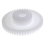 RS PRO POM 48 Teeth Spur Gear, 0.5 Module, 5mm Bore Diam, 24mm Pitch Diam, 12mm Hub Diam