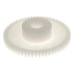 RS PRO POM 60 Teeth Spur Gear, 0.5 Module, 6mm Bore Diam, 30mm Pitch Diam, 14mm Hub Diam