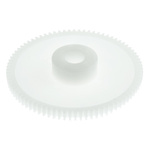 RS PRO POM 80 Teeth Spur Gear, 0.5 Module, 6mm Bore Diam, 40mm Pitch Diam, 14mm Hub Diam