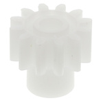 RS PRO POM 12 Teeth Spur Gear, 1 Module, 4mm Bore Diam, 12mm Pitch Diam, 8mm Hub Diam