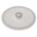 RS PRO POM 80 Teeth Spur Gear, 1 Module, 8mm Bore Diam, 80mm Pitch Diam, 18mm Hub Diam