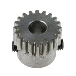 RS PRO Steel 20 Teeth Spur Gear, 0.5 Module, 4mm Bore Diam, 10mm Pitch Diam, 9mm Hub Diam