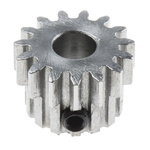 RS PRO Steel 15 Teeth Spur Gear, 1 Module, 6mm Bore Diam, 15mm Pitch Diam, 14mm Hub Diam