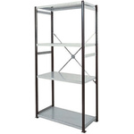 RS PRO Steel Grey Modular Shelving Open Starter Bay, 2100mm, 1000mm x 400mm