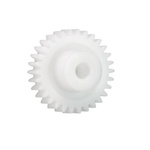 Igus Iguform S270 27 Teeth Spur Gear, 1 Module, 6mm Bore Diam, 27mm Pitch Diam, 15mm Hub Diam