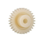 Igus Iguform S270 21 Teeth Spur Gear, 0.5 Module, 4mm Bore Diam, 10.5mm Pitch Diam, 8mm Hub Diam