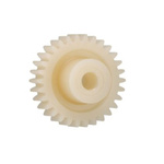 Igus Igutek P360 25 Teeth Spur Gear, 0.7 Module, 6mm Bore Diam, 17.5mm Pitch Diam, 9mm Hub Diam
