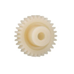 Igus Iguform S270 24 Teeth Spur Gear, 1 Module, 6mm Bore Diam, 24mm Pitch Diam, 15mm Hub Diam